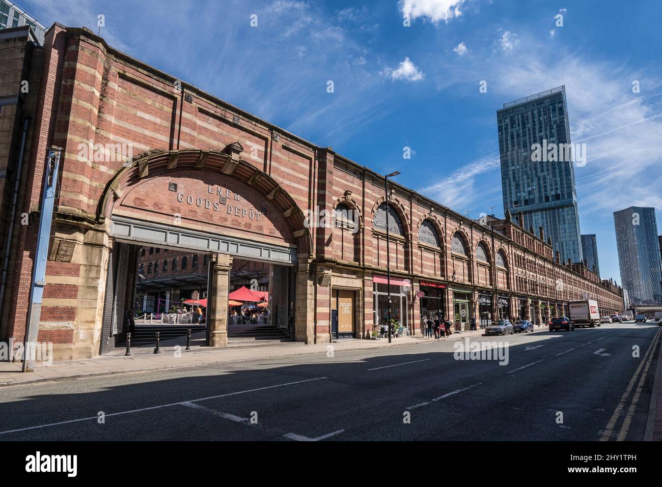 The Great Northern Shopping and Entertainment Complex, a former warehouse building now used as a shopping area in Manchester, England Stock Photo