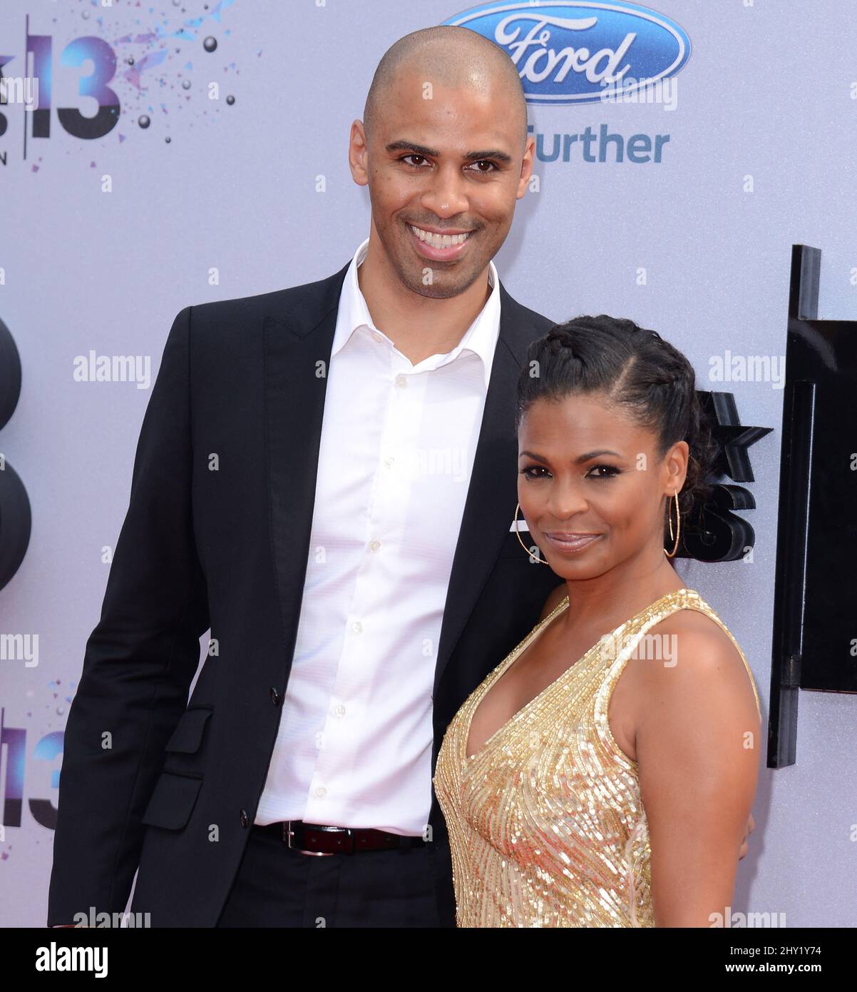 Nia Long, Ime Udoka attends the 2013 BET Awards at the Nokia Plaza, Los Angeles Stock Photo