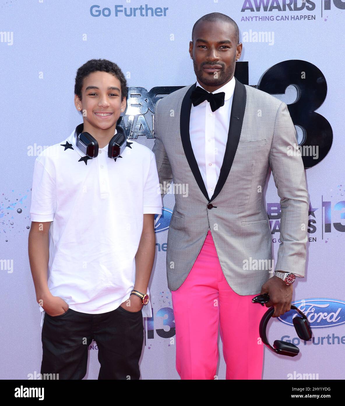Tyson Beckford, Jordan Beckford arrives at the BET Awards at the Nokia  Theatre on Sunday, June 30, 2013, in Los Angeles Stock Photo - Alamy