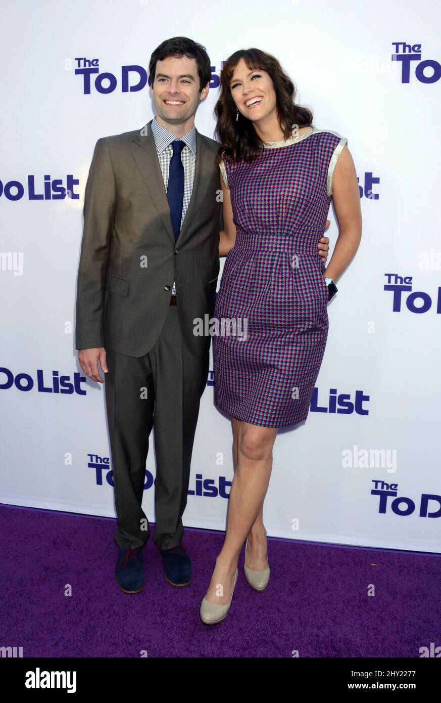 Bill Hader and Maggie Carey attending 'The To Do List' premiere held at the Regency Bruin Theatre in Los Angeles, USA. Stock Photo