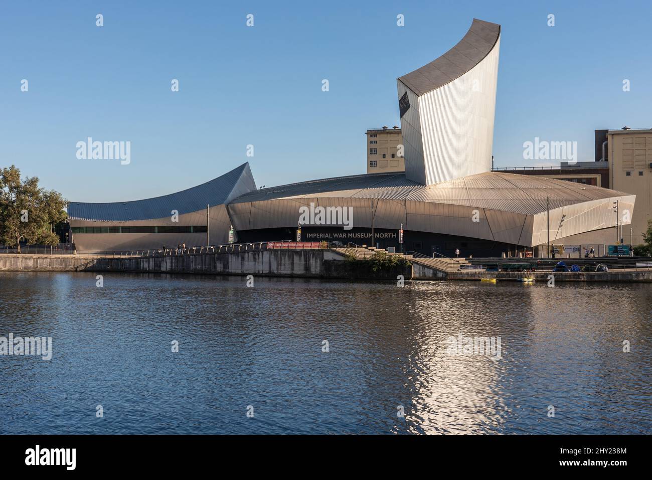 View of the Imperial War Museum North in Salford Quays, Manchester ...