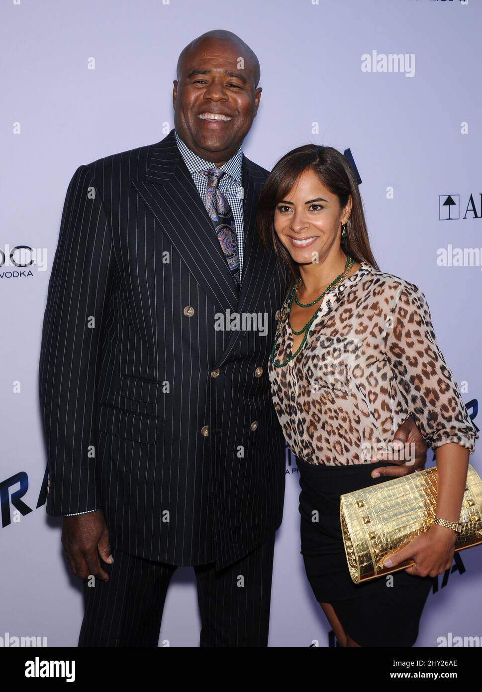 Chi McBride & Julissa Mcbride attends the 'Paranoia' US premiere held at the Directors Guild of America, Los Angeles. Stock Photo
