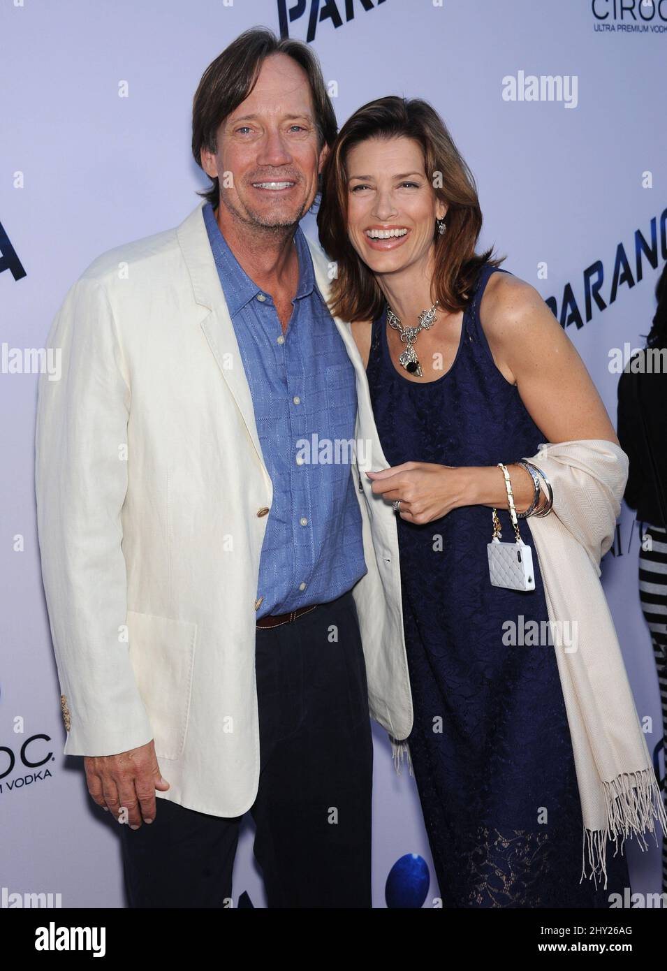 Kevin Sorbo & Sam Jenkins attends the 'Paranoia' US premiere held at the Directors Guild of America, Los Angeles. Stock Photo