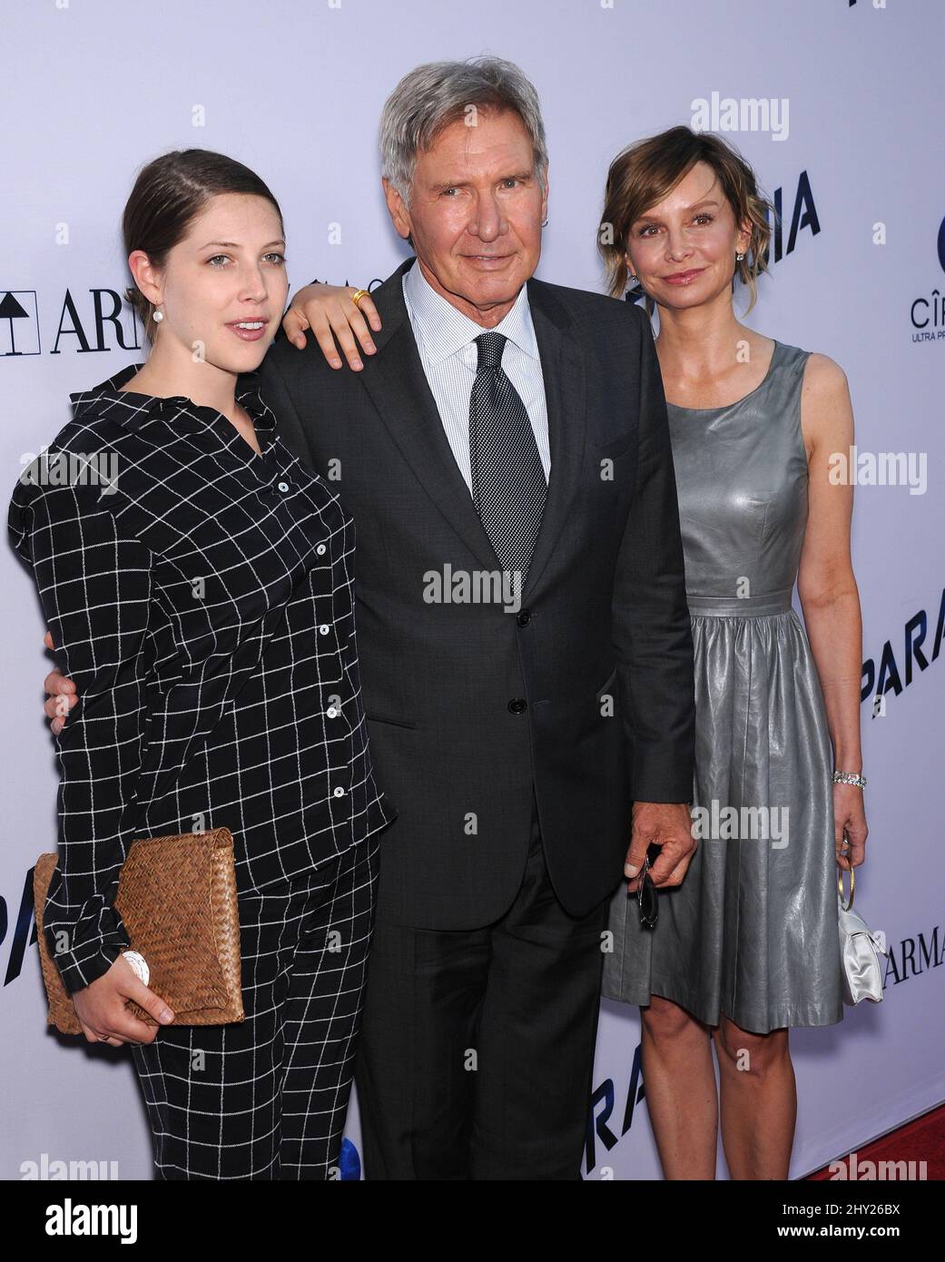 Georgia Ford, Harrison Ford & Calista Flockhart attends the 'Paranoia' US premiere held at the Directors Guild of America, Los Angeles. Stock Photo