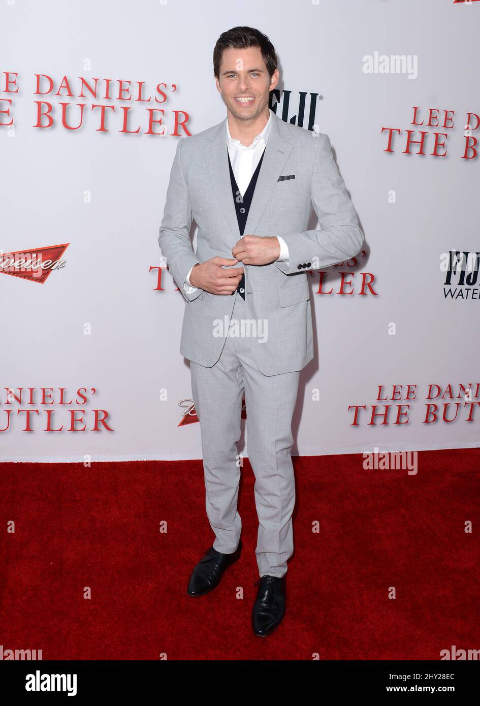 James Marsden arrives at the premiere of The Weinstein Company's Lee Daniels' The Butler at Regal Cinemas L. A. Live in Los Angeles, Ca, USA Stock Photo