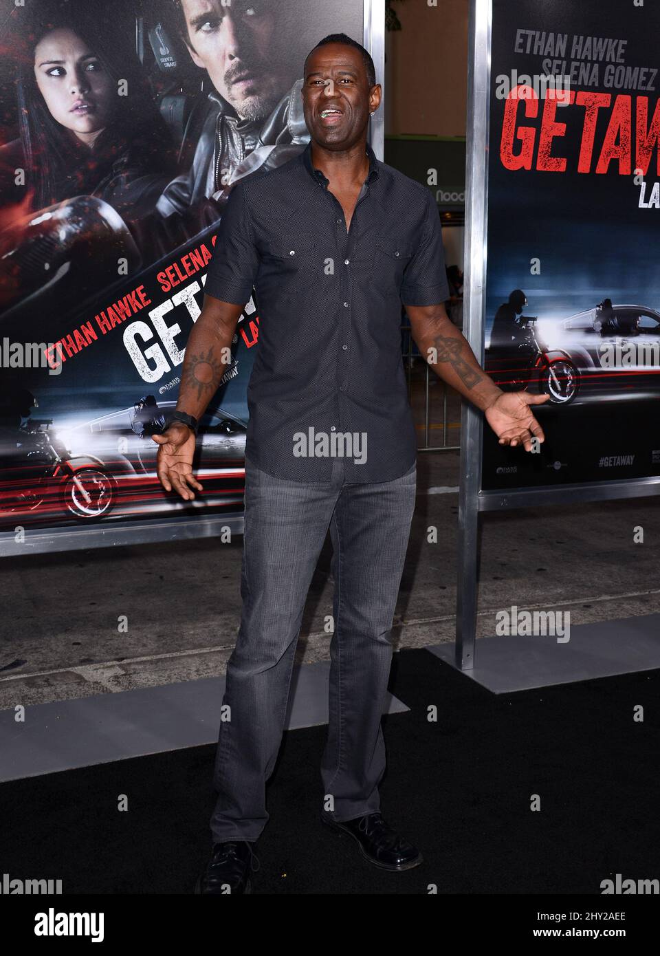 Brian McKnight attending the 'Getaway' premiere in Los Angeles. Stock Photo