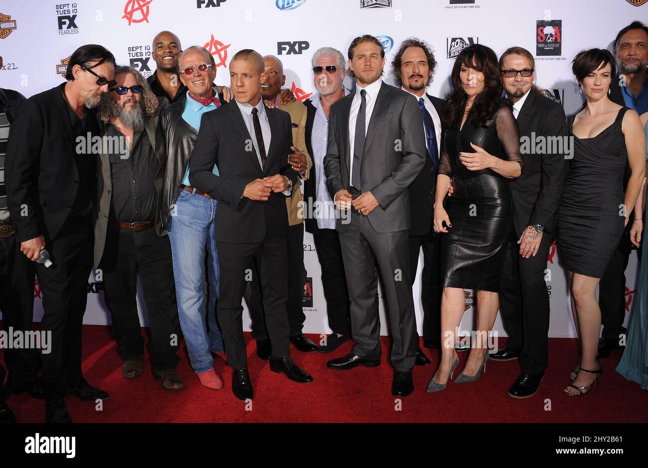 Sons of Anarchy cast attends the season six premiere for Sons of Anarchy Stock Photo