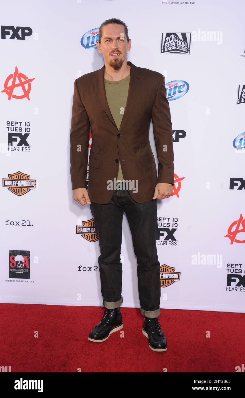 Steve Howey attends the season six premiere for Sons of Anarchy Stock Photo