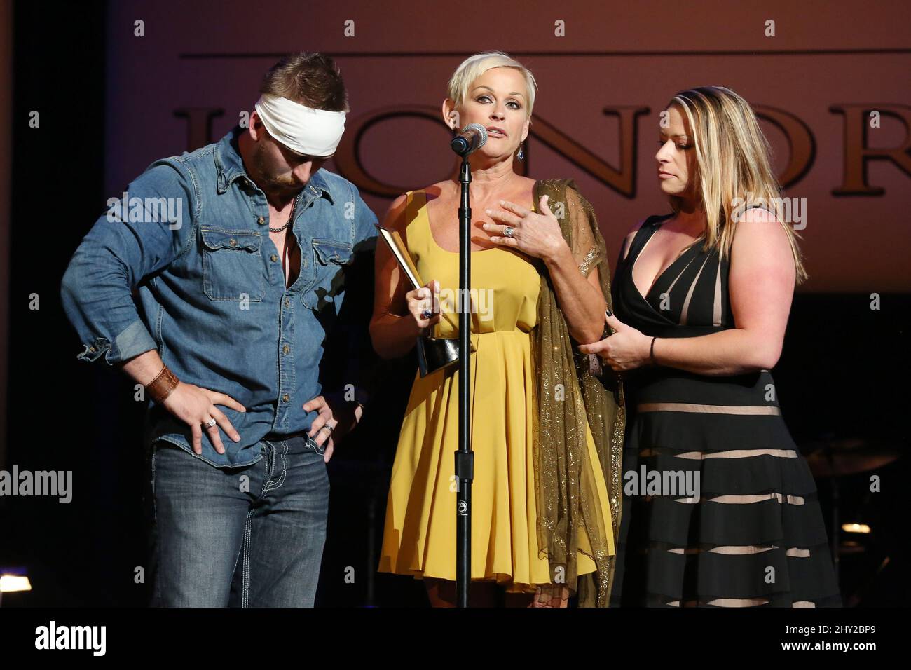 Jesse Keith Whitley,Lorrie Morgan,Morgan Gaddis attends the 7th Annual ACM Honors held at the Ryman Auditorium, Nashville, on September 10, 2013. Stock Photo