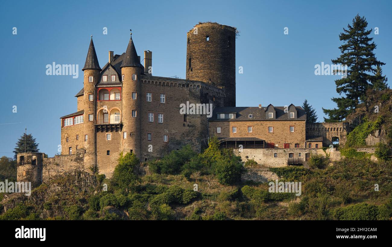 Beautiful shot of Katz castle, Burg Katz in St. Goarshausen, Rhineland-Palatinate, Germany Stock Photo