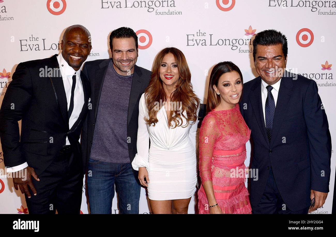 Terry Crews, Ricardo Chavira, Eva Longoria and George Lopez attending the Eva Longoria Foundation Dinner at Beso in Hollywood, California. Stock Photo