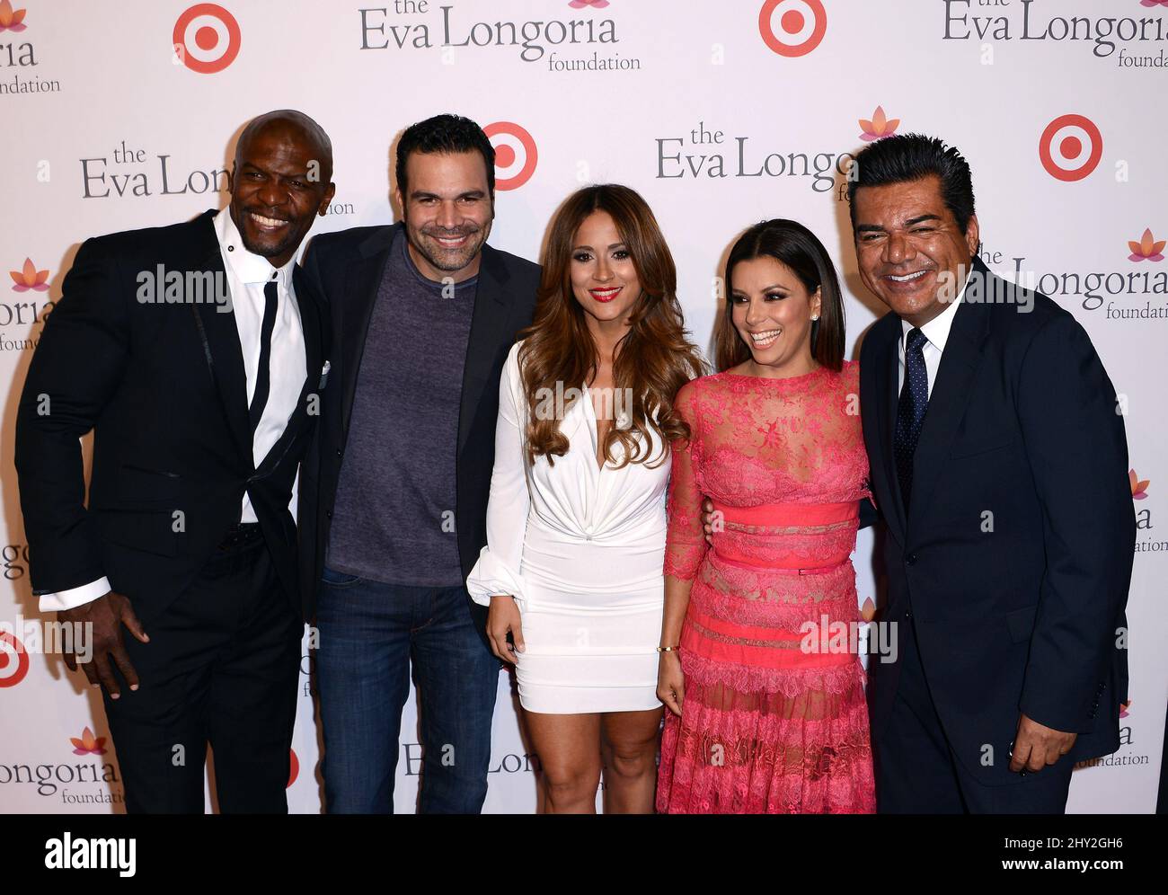 Eva Longoria, Ricardo Chavira, Terry Crews, George Lopez attending the Eva Longoria Foundation Dinner at Beso in Hollywood, California. Stock Photo