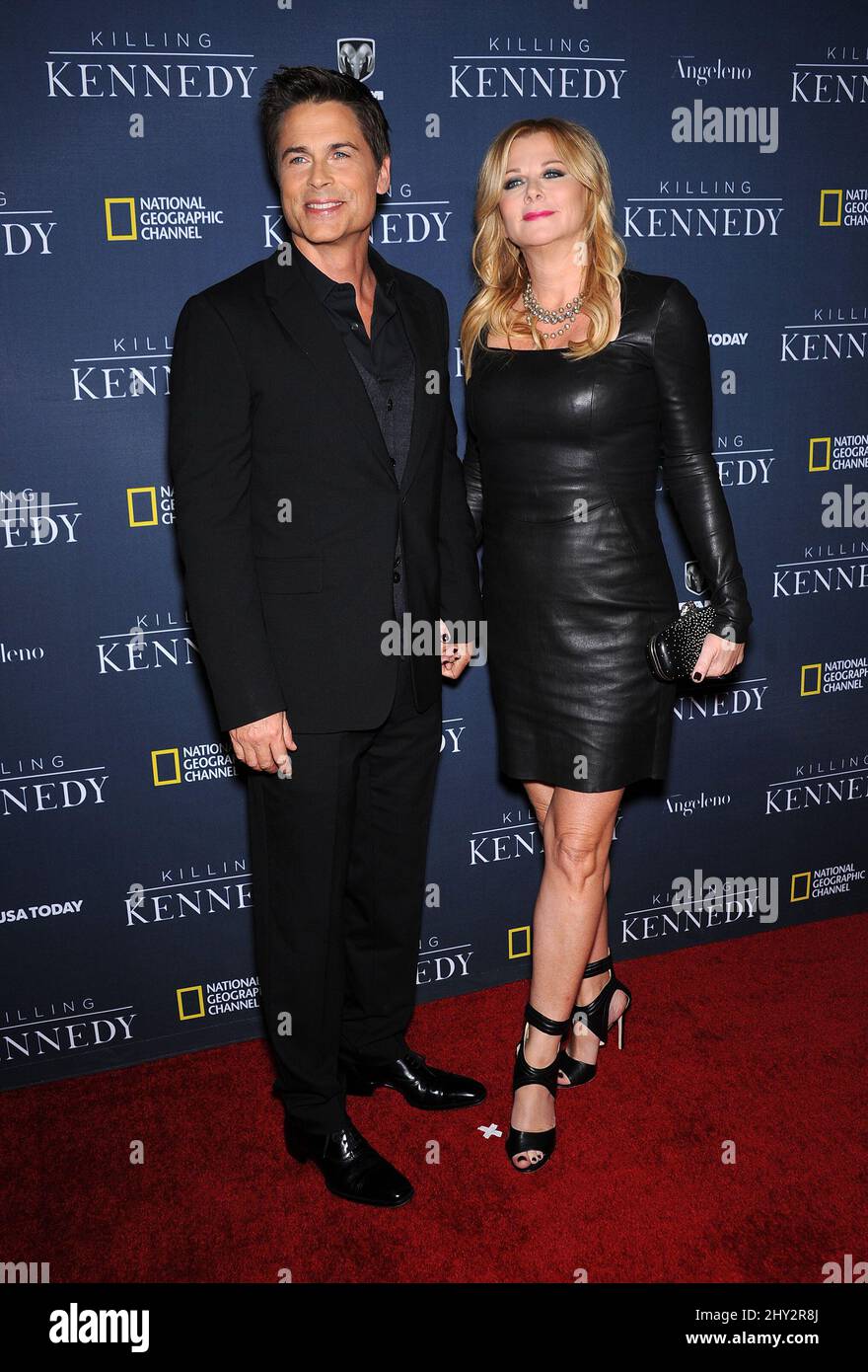 Rob Lowe & Sheryl Berkoff attends the 'Killing Kennedy' Premiere in Los Angeles Stock Photo