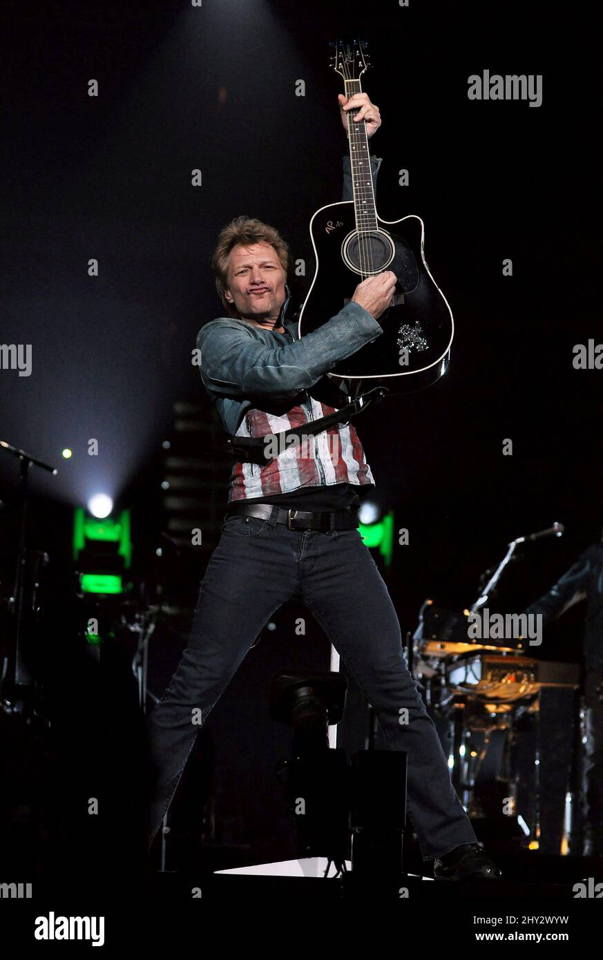 Bon Jovi performs during his 'Because We Can' tour at the PNC Arena Stock Photo