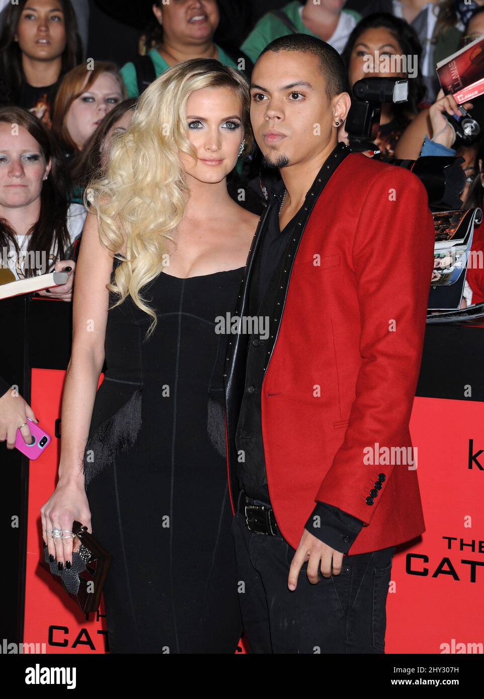 Evan Ross And Ashlee Simpson Attending The Premiere Of The Hunger Games Catching Fire In Los Angeles California Stock Photo Alamy