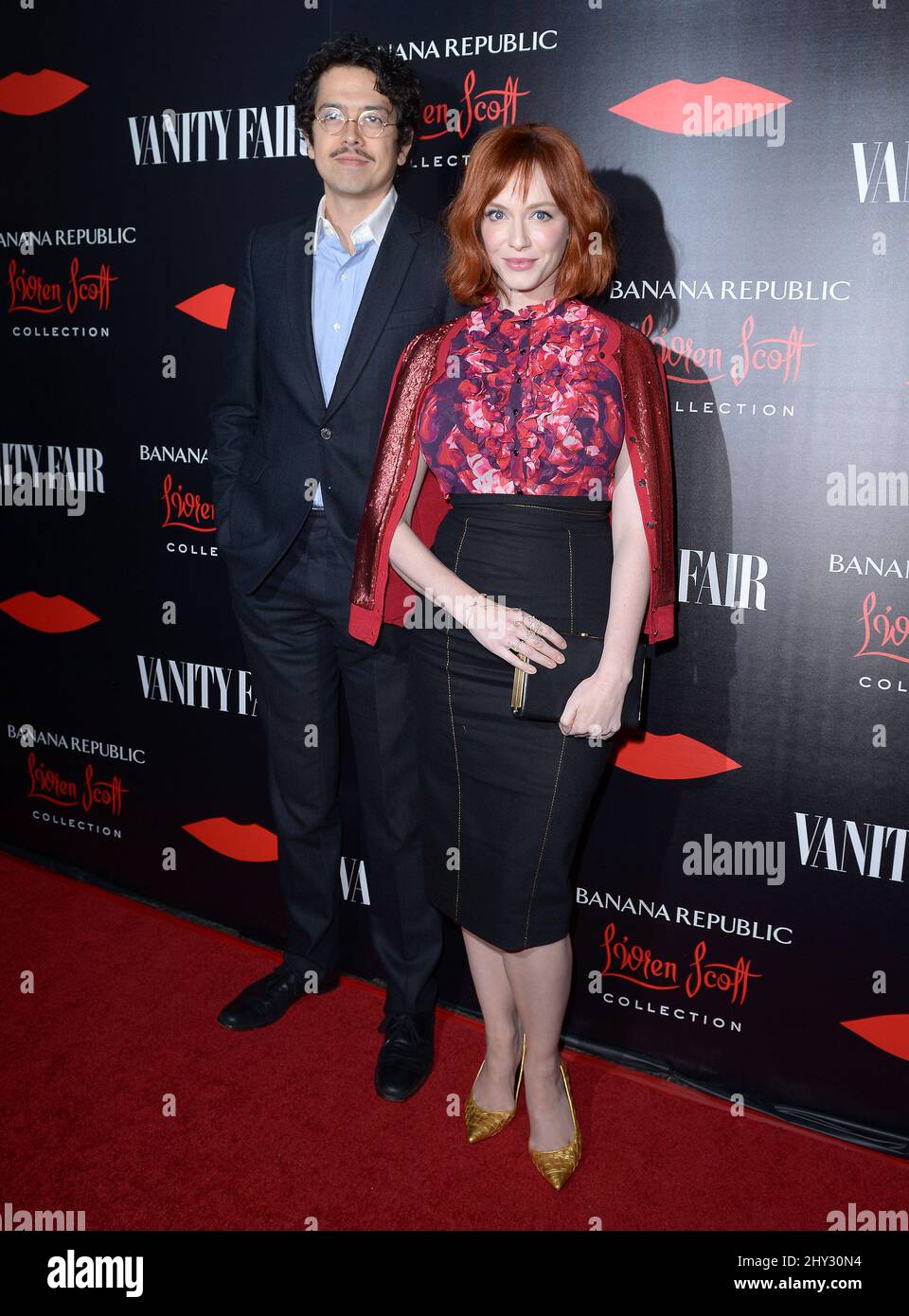 Christina Hendricks and Geoffrey Arend attending the Banana Republic L'Wren Scott Collection launch at the Chateau Marmont in Los Angeles, California. Stock Photo