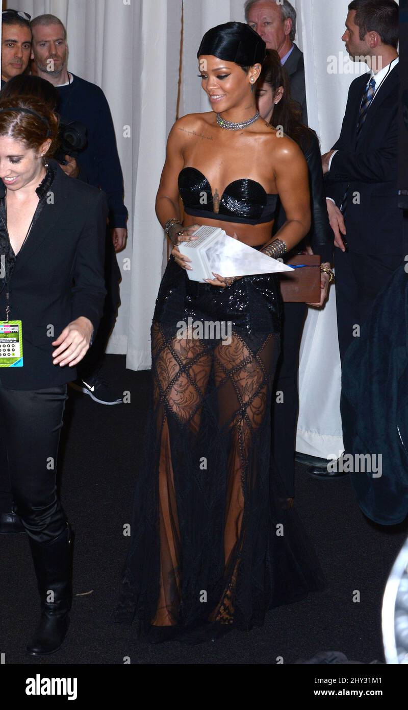 Rihanna in the press room after the American Music Awards at the Nokia Theatre LA Live in Los Angeles, California Stock Photo