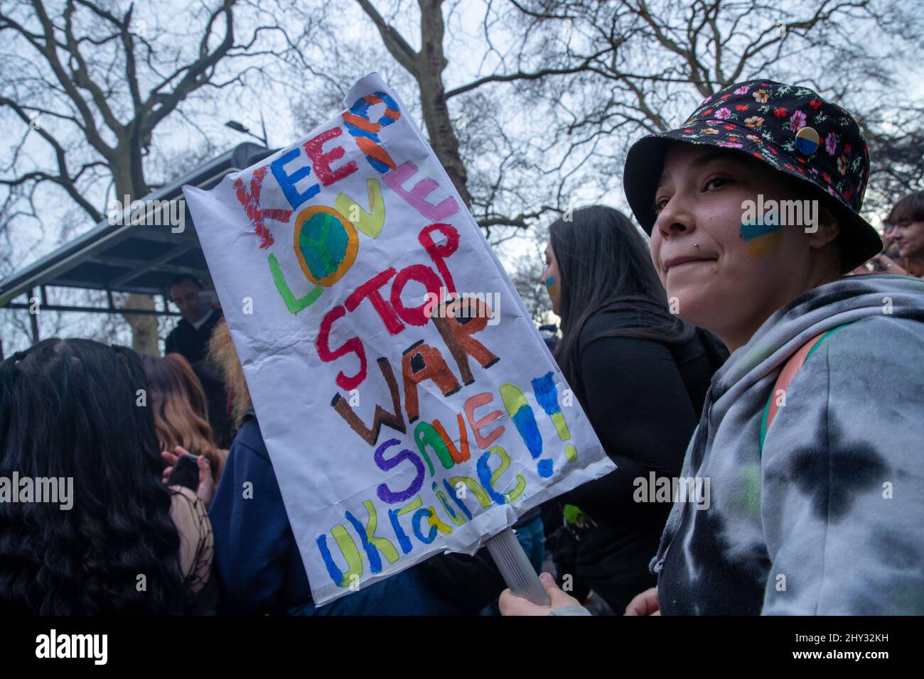 LONDON, MARCH 13 2022, Dance for Peace Parade protest in Central London to raise money for Ukraine. Credit: Lucy North/Alamy Live News Stock Photo