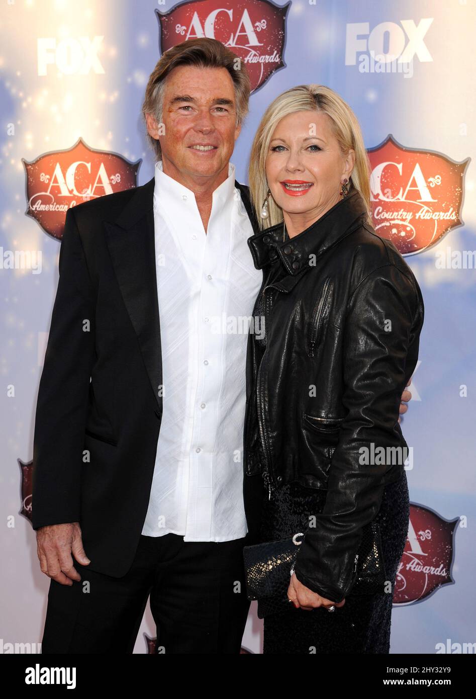 Olivia Newton-John and John Easterling attending the American Country Awards 2013 held at the Mandalay Bay Events Center in Las Vegas, Nevada. Stock Photo