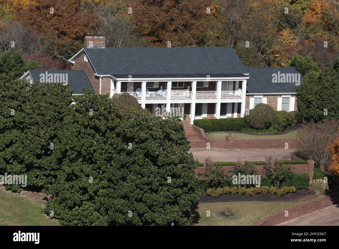 An overhead view of Garth Brook's Nashville Home in Tennessee Stock