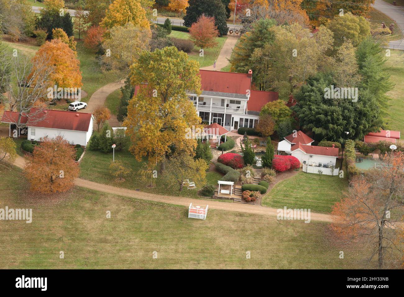 An overhead view of Dolly Parton's Nashville Home in Tennessee Stock ...