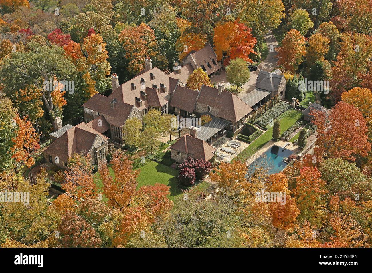 An overhead view of Tim McGraw and Faith Hill's Nashville Home in
