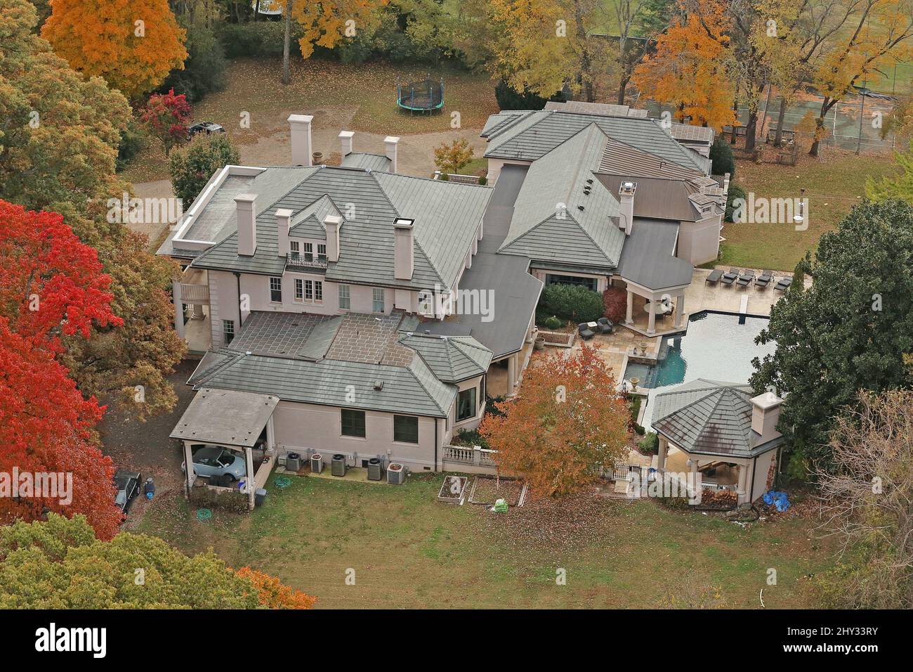 An overhead view of Martina McBride's Nashville Home in Tennessee Stock