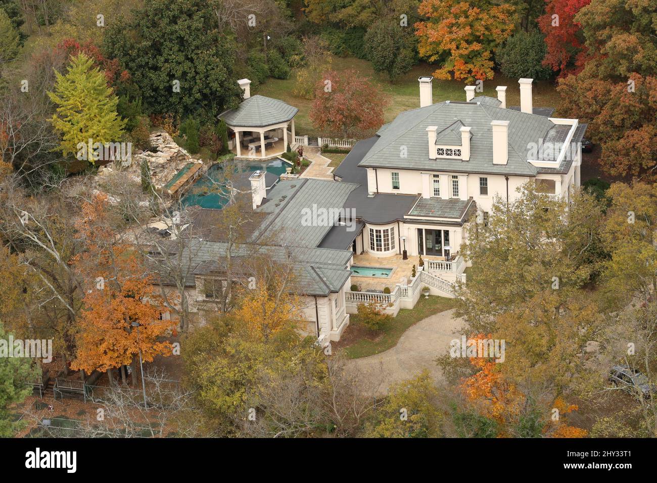 An overhead view of Martina McBride's Nashville Home in Tennessee Stock