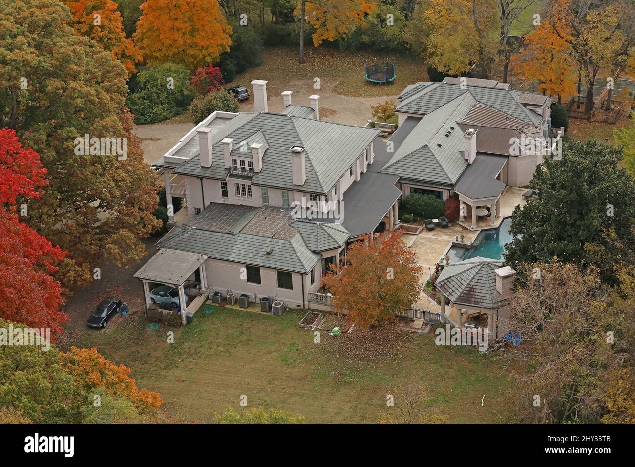 An overhead view of Martina McBride's Nashville Home in Tennessee Stock