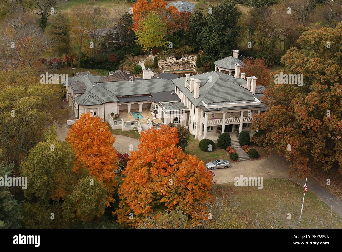 An overhead view of Martina McBride's Nashville Home in Tennessee Stock