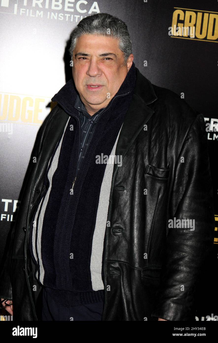 Vincent Pastore attending the premiere of 'Grudge Match' at the Ziegfeld Theater in New York City. Stock Photo
