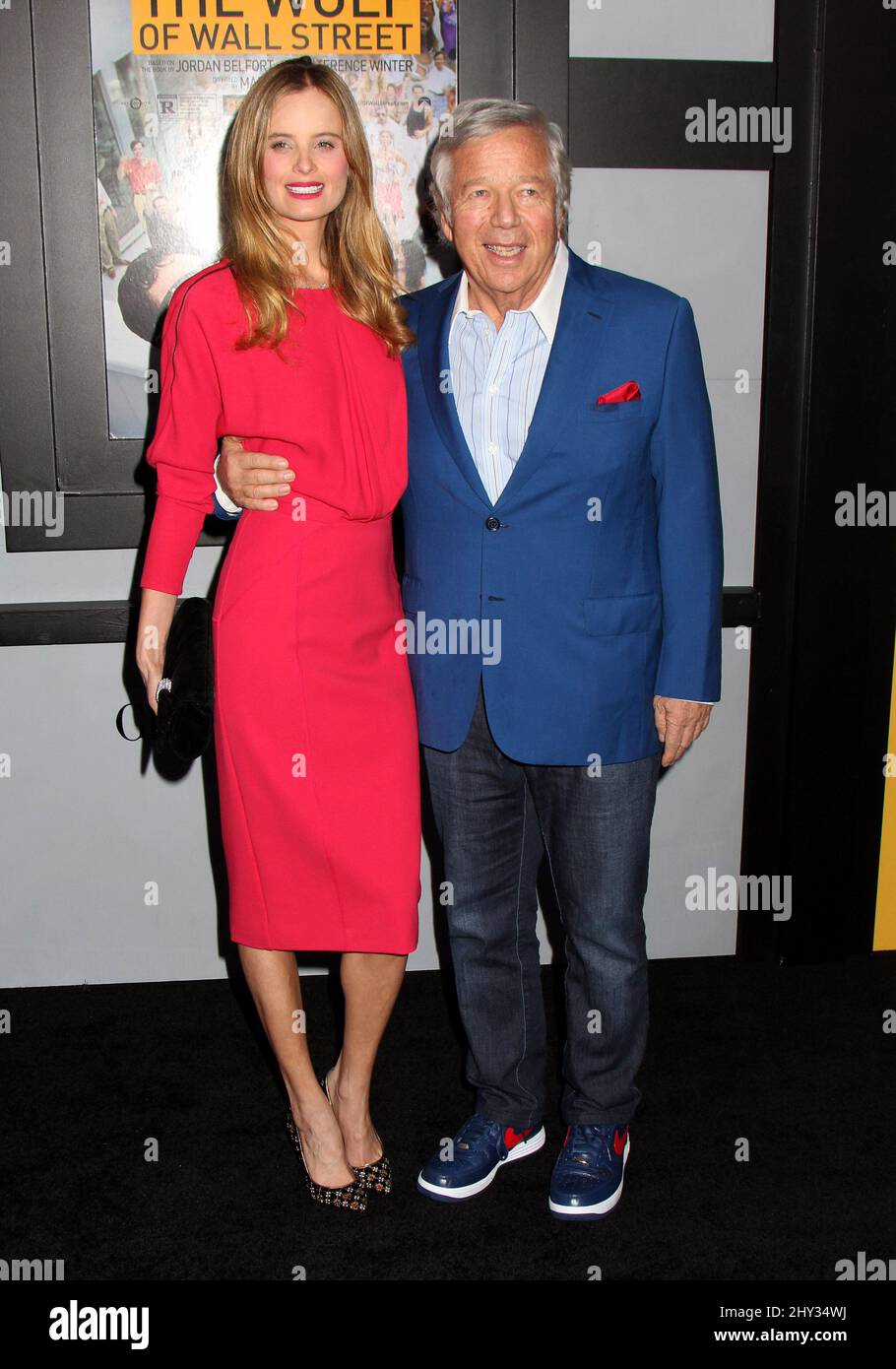 Ricki Noel Lander and Bob Kraft attending the premiere of "The Wolf of Wall Street" in New York. Stock Photo