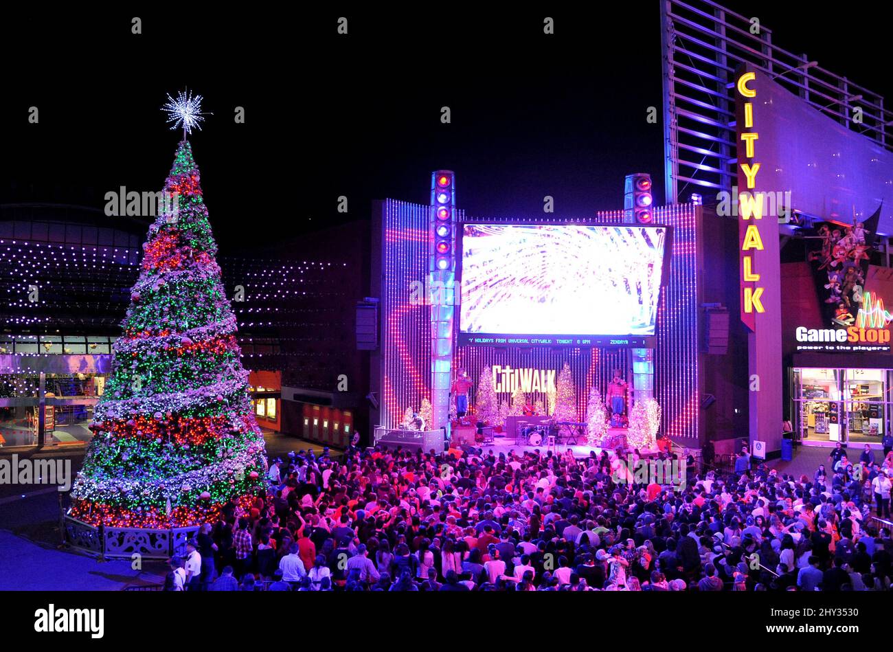 Christmas at Universal CityWalk Christmas in Los Angeles Stock Photo