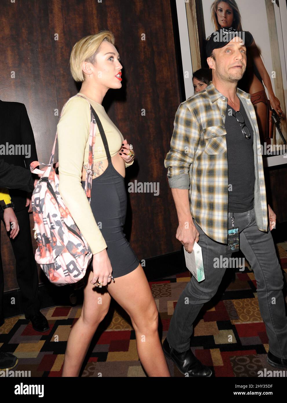 Miley Cyrus attending "Britney: Piece of Me" Grand Opening held at