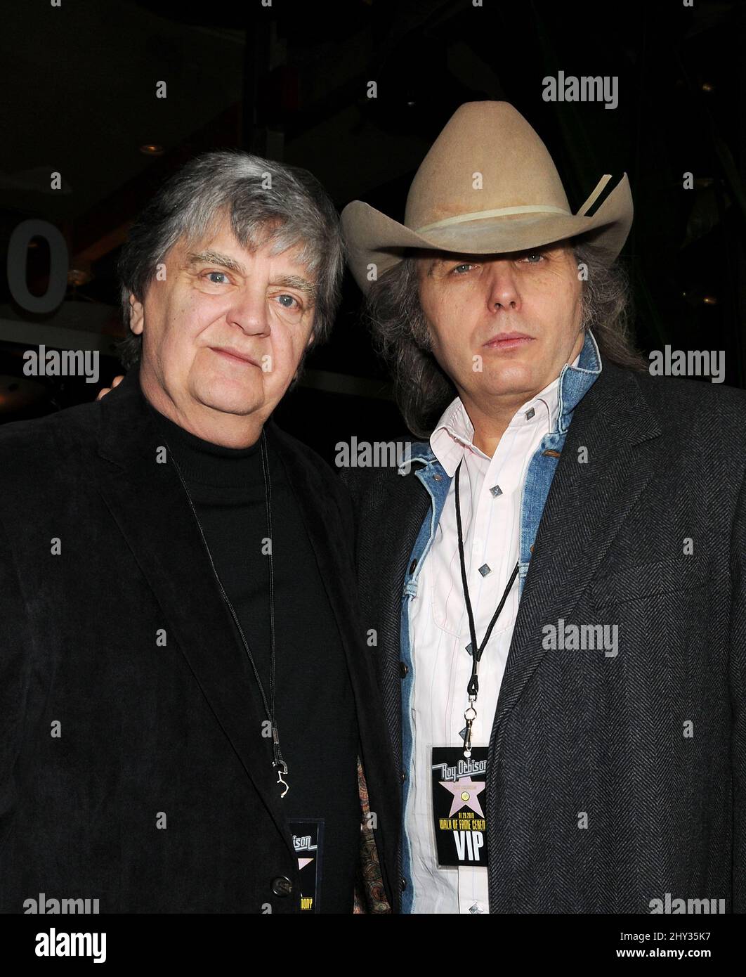 Phil Everly (left) and Dwight Yoakam at the event as Roy Orbison is Honored Posthumously with a Star on the Hollywood Walk of Fame Stock Photo