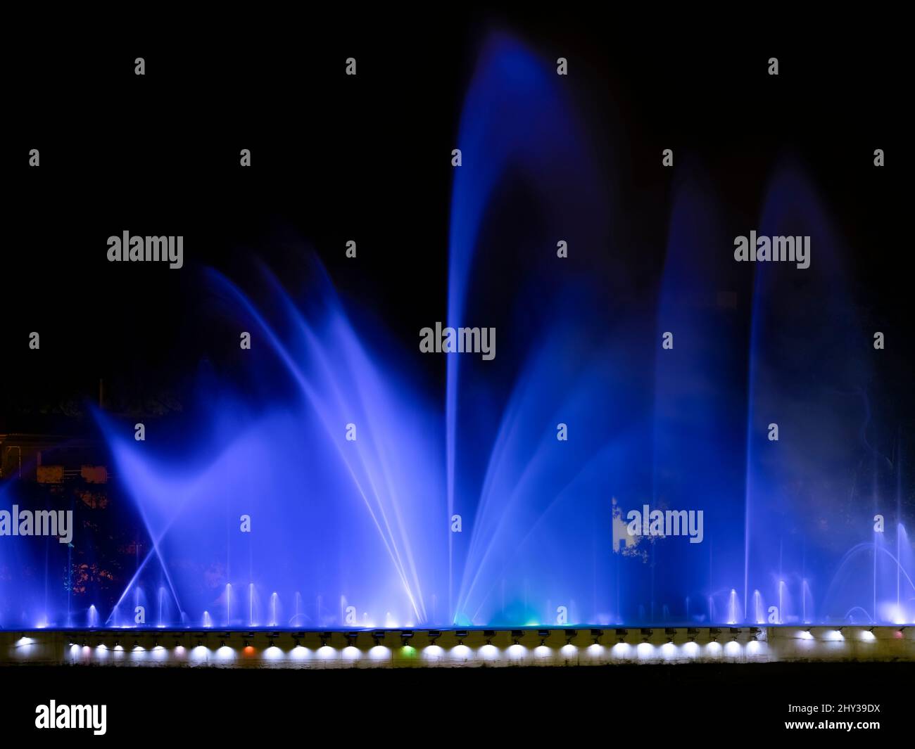 Monumental Fountain of Dancing Waters (Pileta Monumental), Malecón del Salado, Guayaquil, Ecuador Stock Photo