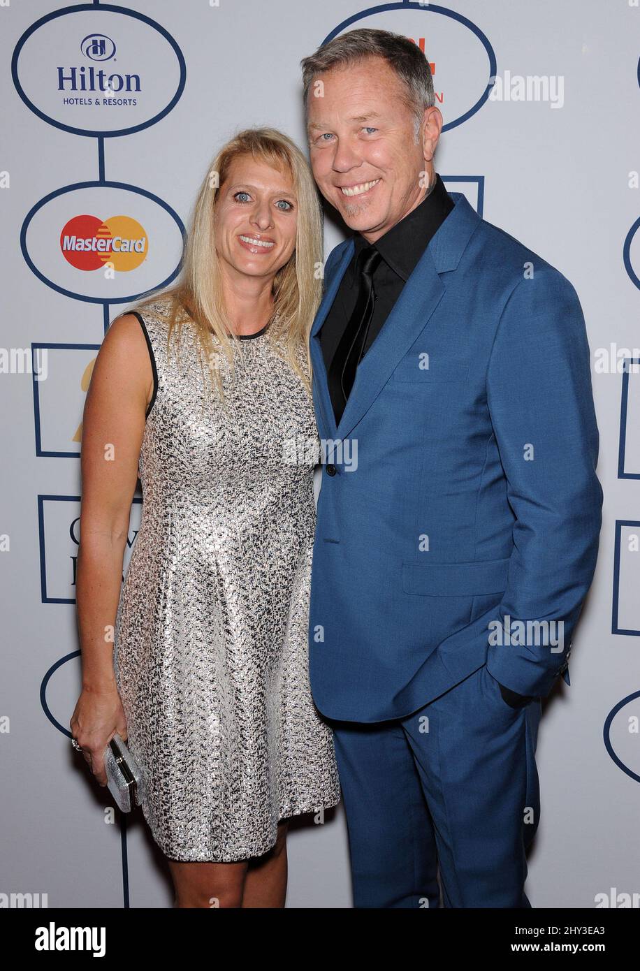 James Hetfield & Francesca Hetfield attending the Clive Davis Annual Pre-Grammy Party 2014 at the Hilton in Los Angeles, California. Stock Photo