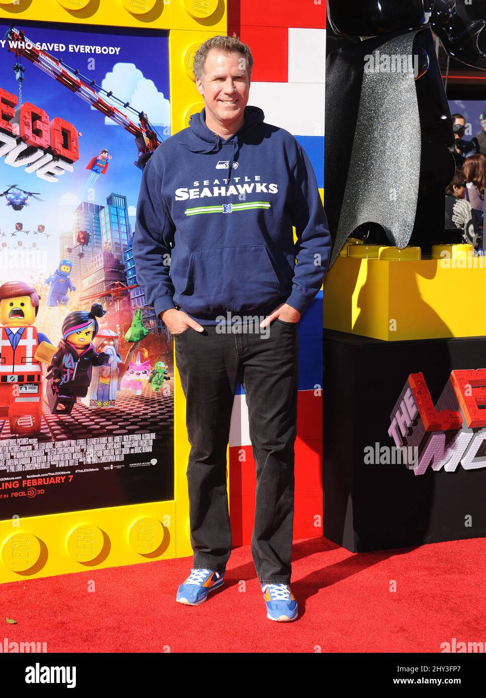 Will Ferrell at the premiere of the Lego Movie in Los Angeles, CA, USA, on February 1st, 2014. Stock Photo
