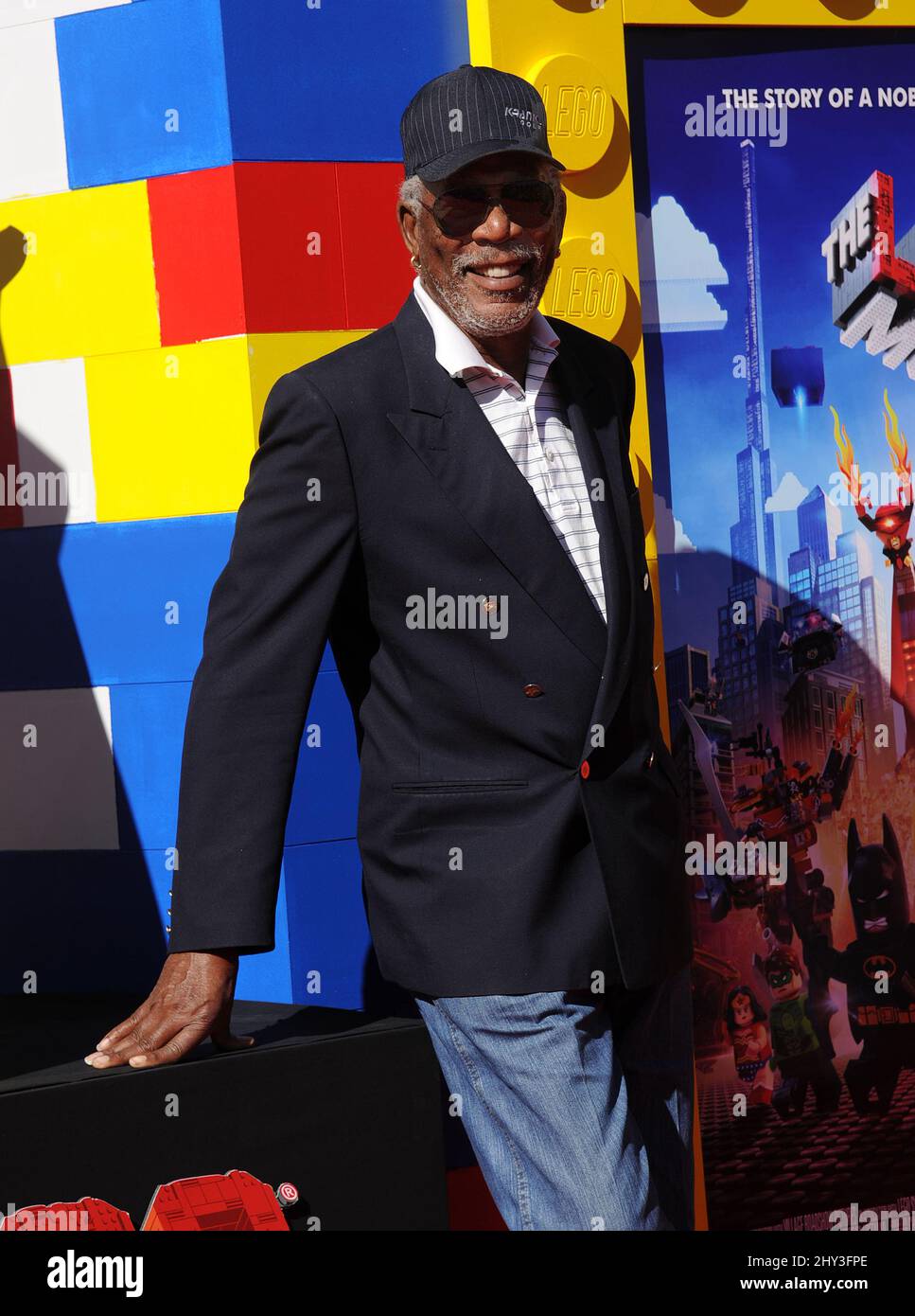 Morgan Freeman at the premiere of the Lego Movie in Los Angeles, CA, USA, on February 1st, 2014. Stock Photo