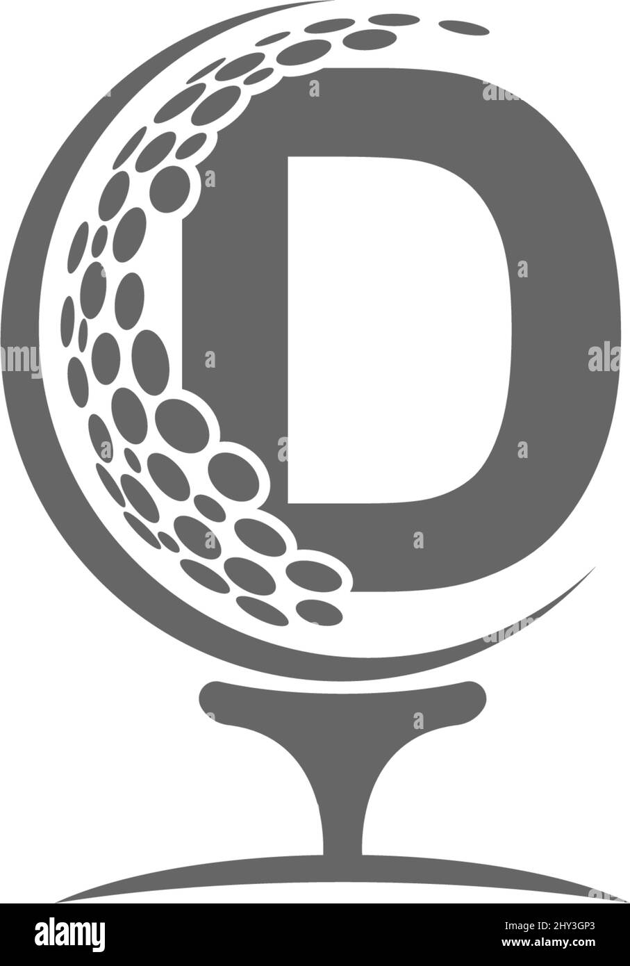 Letter D and golf ball icon logo design illustration Stock Vector Image