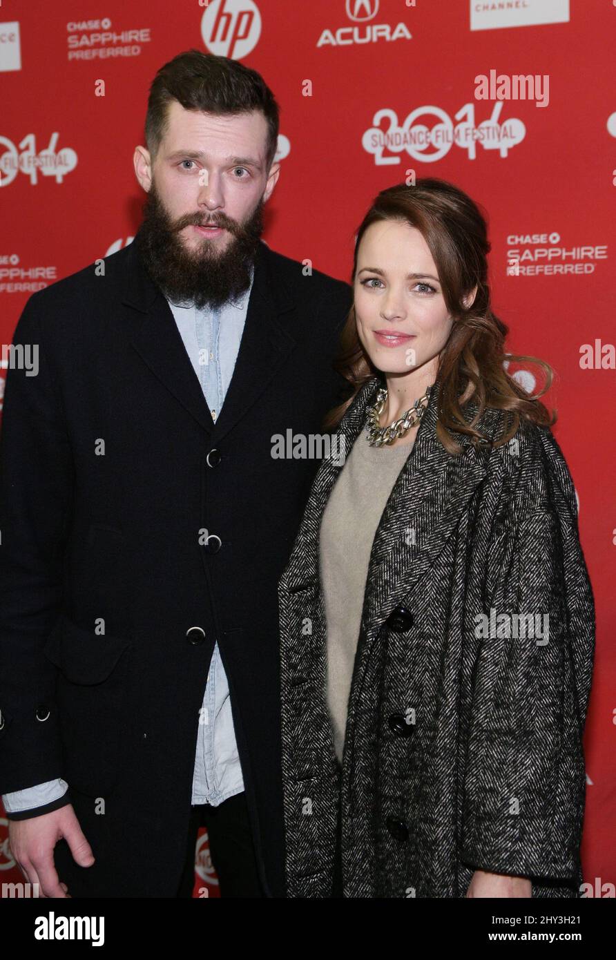 Grigori Dobrygin, Rachel McAdams attending the A Most Wanted Man Premiere at the 2014 Sundance Film Festival, Eccles Theatre Stock Photo
