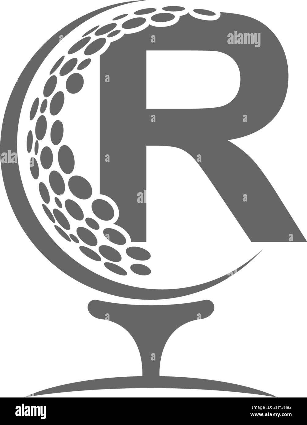Letter R and golf ball icon logo design illustration Stock Vector Image ...