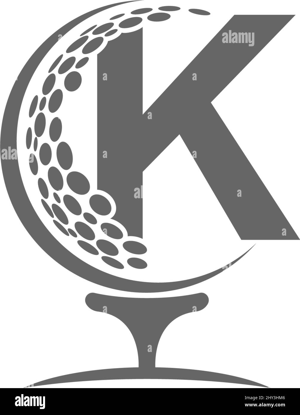 Letter K and golf ball icon logo design illustration Stock Vector Image ...
