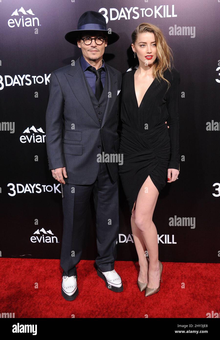 Johnny Depp & Amber Heard attending the "3 Days To Kill" US Premiere at
