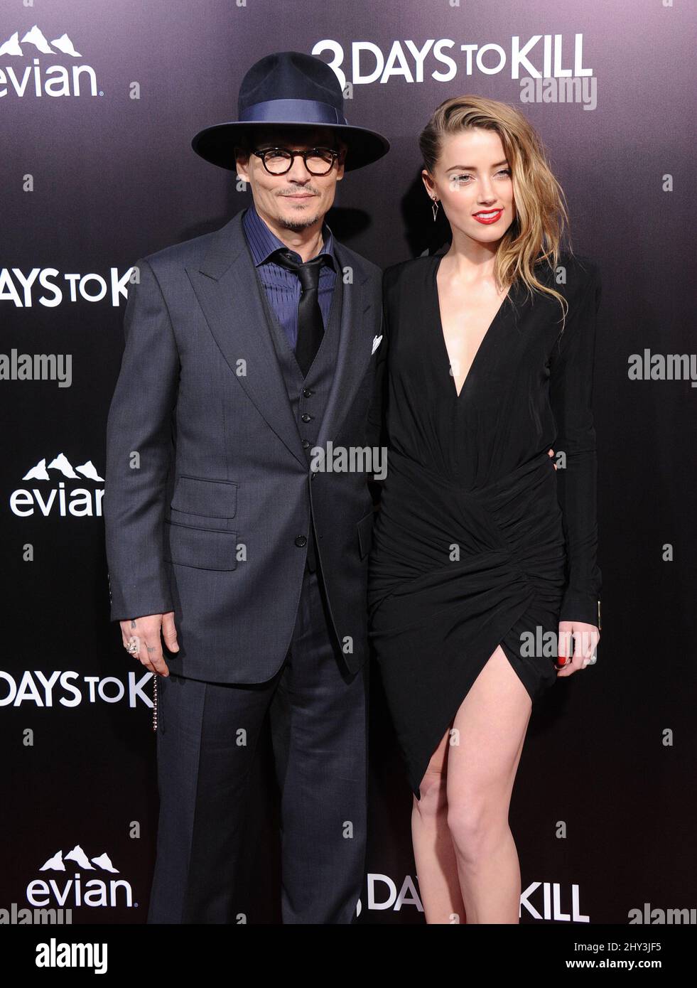Johnny Depp & Amber Heard attending the "3 Days To Kill" US Premiere at