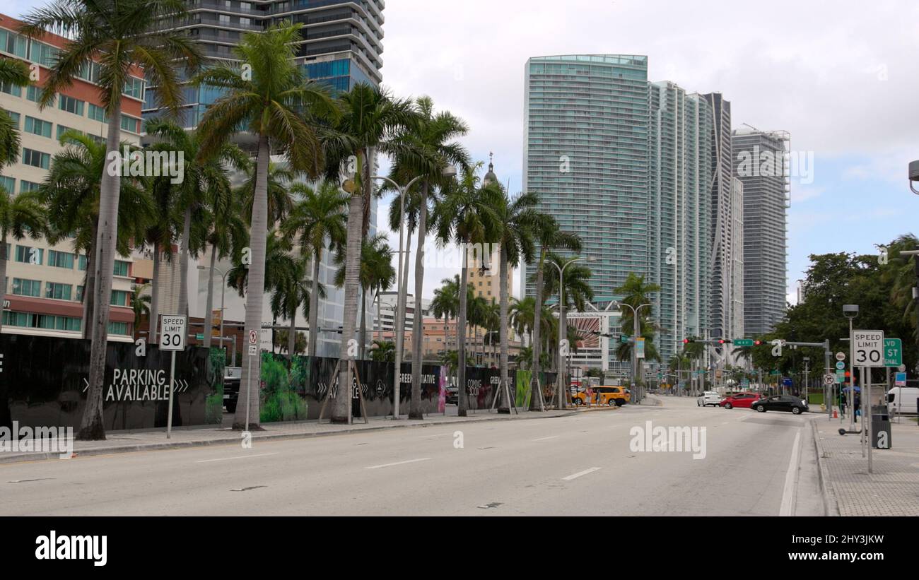 Biscayne Blvd in Miami Downtown Stock Photo Alamy