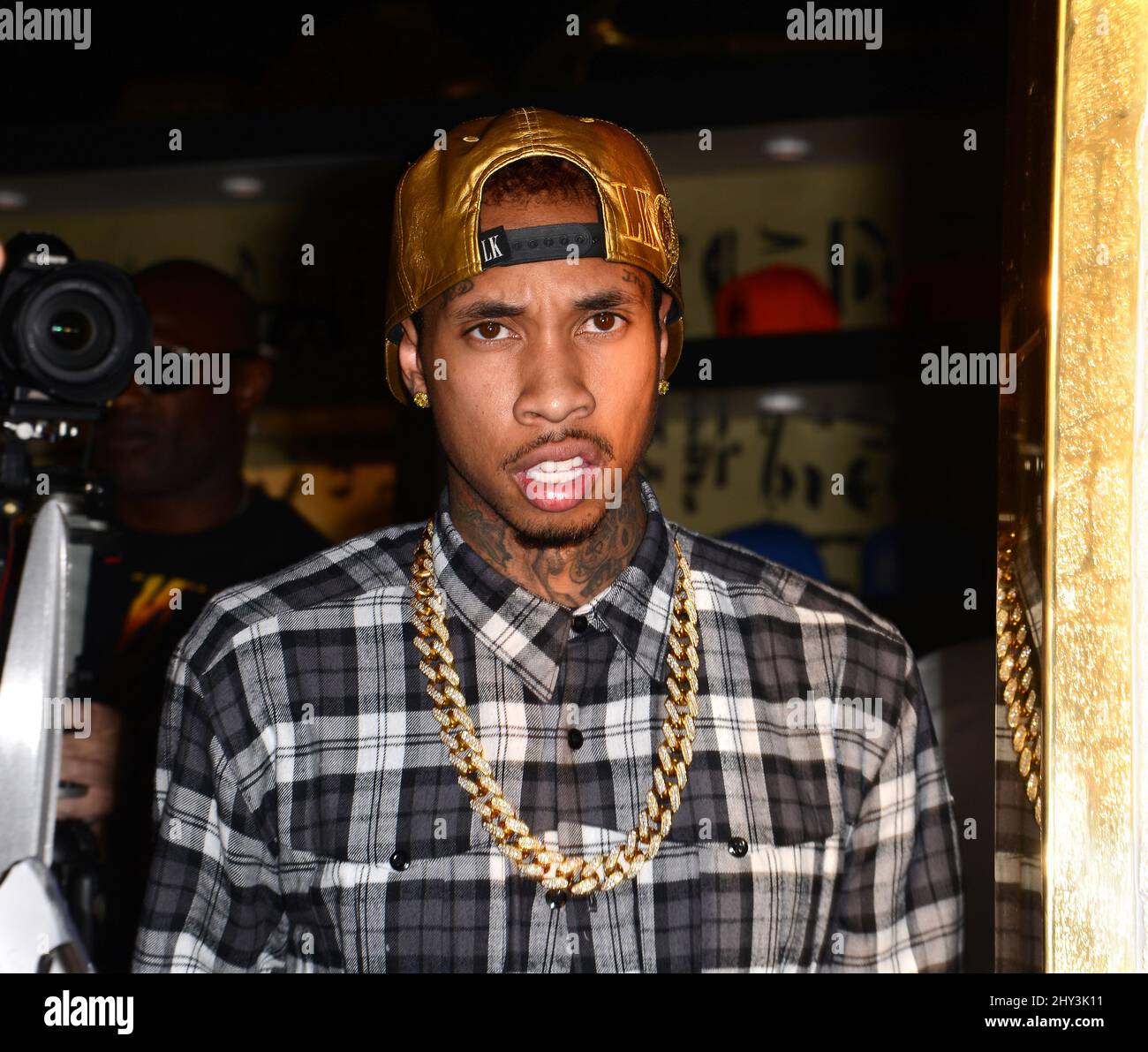 Tyga at the Press Opening Party for rapper Tyga's Last Kings Flagship store, Los Angeles Stock Photo