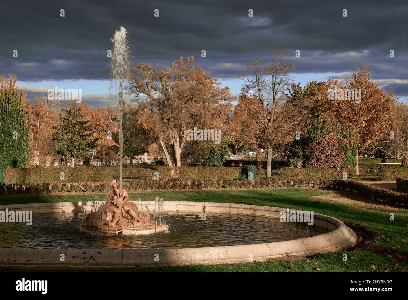 Fountains of the Nereids in the Garden of the Parterre, Aranjuez, Madrid, Spain, Europe Stock Photo
