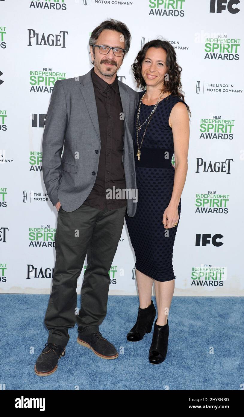 Marc Maron and Moon Unit Zappa attending the Film Independent Spirit