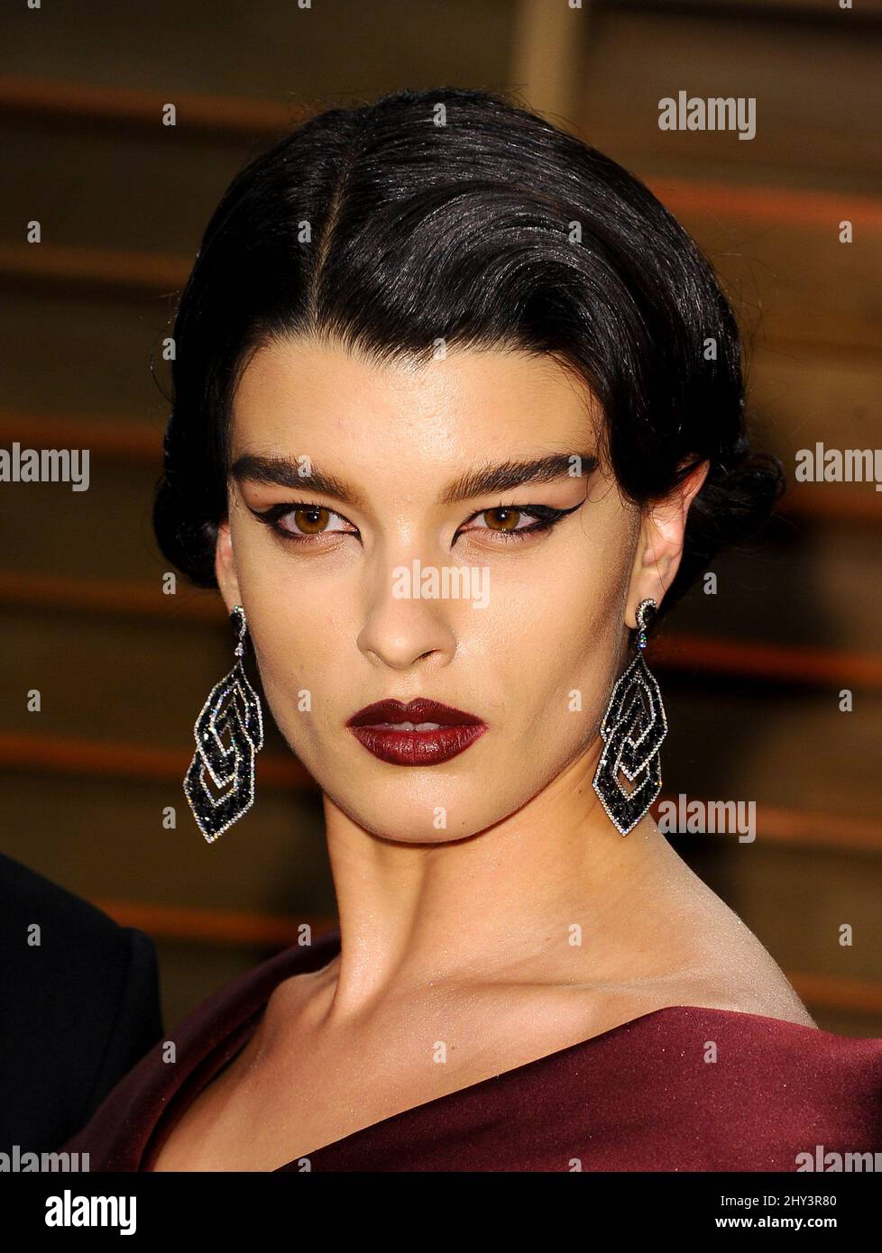 Crystal Renn attending the Vanity Fair Oscar Party hosted by editor Graydon Carter at Sunset Plaza parking lot in Los Angeles, USA. Stock Photo